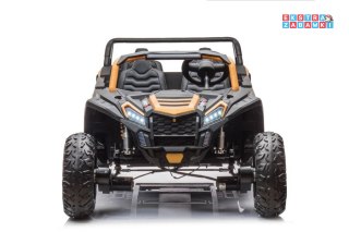 Czarny Buggy A033 na akumulator czteroosobowy - czarny, Ekoskóra, EVA, LED [11960]
