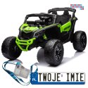 [17294] Buggy lakierowany na akumulator 4x200W 24V/5Ah ekoskóra EVA LED Bluetooth - zielony
