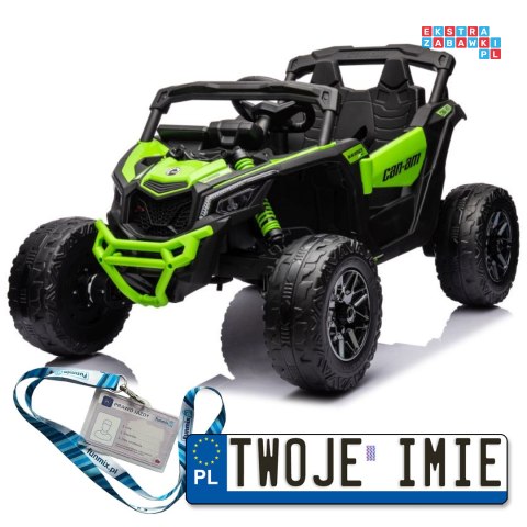 [17294] Buggy lakierowany na akumulator 4x200W 24V/5Ah ekoskóra EVA LED Bluetooth - zielony