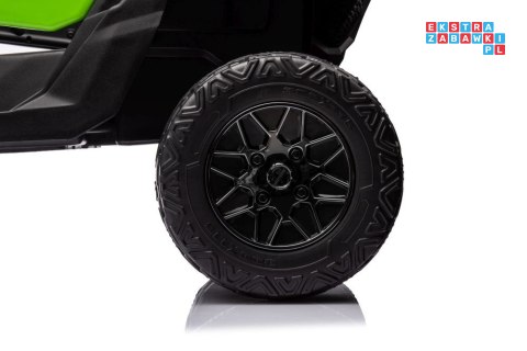 [17294] Buggy lakierowany na akumulator 4x200W 24V/5Ah ekoskóra EVA LED Bluetooth - zielony