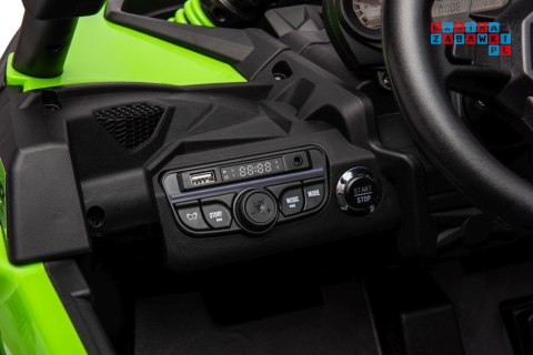 [17294] Buggy lakierowany na akumulator 4x200W 24V/5Ah ekoskóra EVA LED Bluetooth - zielony