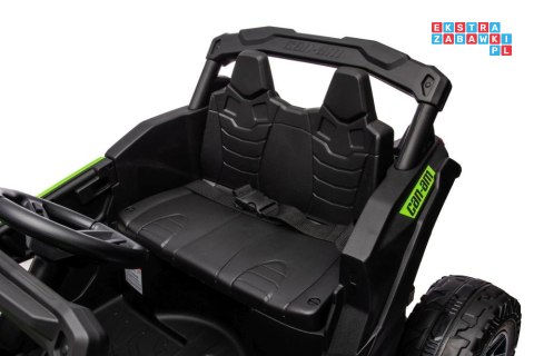 [17294] Buggy lakierowany na akumulator 4x200W 24V/5Ah ekoskóra EVA LED Bluetooth - zielony