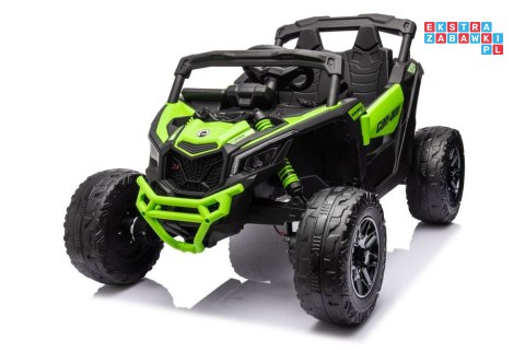 [17294] Buggy lakierowany na akumulator 4x200W 24V/5Ah ekoskóra EVA LED Bluetooth - zielony