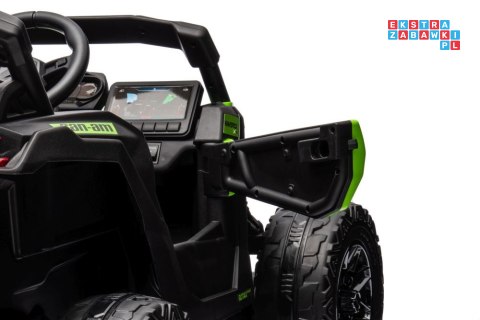 [17294] Buggy lakierowany na akumulator 4x200W 24V/5Ah ekoskóra EVA LED Bluetooth - zielony