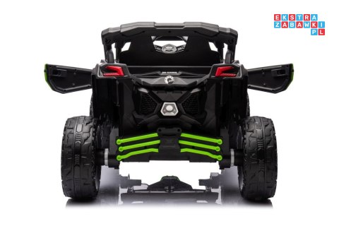 [17294] Buggy lakierowany na akumulator 4x200W 24V/5Ah ekoskóra EVA LED Bluetooth - zielony