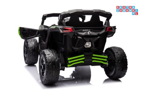 [17294] Buggy lakierowany na akumulator 4x200W 24V/5Ah ekoskóra EVA LED Bluetooth - zielony
