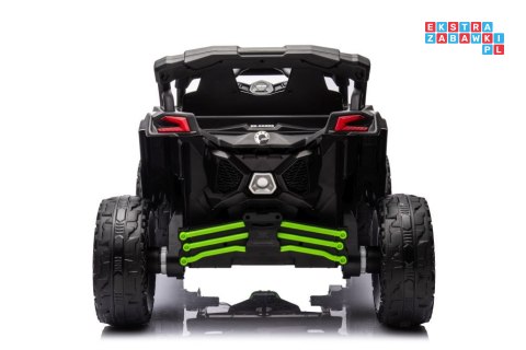 [17294] Buggy lakierowany na akumulator 4x200W 24V/5Ah ekoskóra EVA LED Bluetooth - zielony