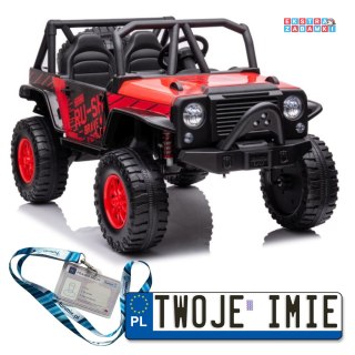 Czerwone Auto Na Akumulator Jeep QY2188 na akumulator - MP4, Ekoskóra, 2x45W, EVA, LED