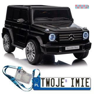 Czarne Auto Na Akumulator Mercedes G500 na akumulator - 4X4, Ekoskóra, EVA, LED