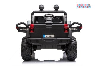 Czerwone Auto lakierowane HC8988 na akumulator - ekoskóra, koła EVA, bluetooth, pasy