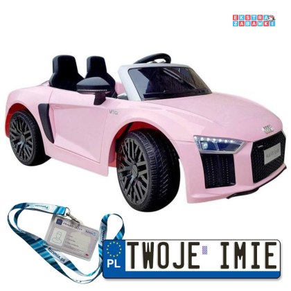 Różowe Audi R8 Spyder na akumulator - 2x45W, EVA