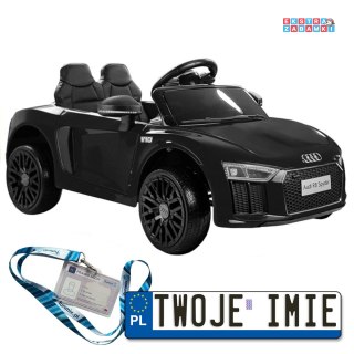 Czarne Audi R8 Spyder na akumulator - 2x45W, EVA