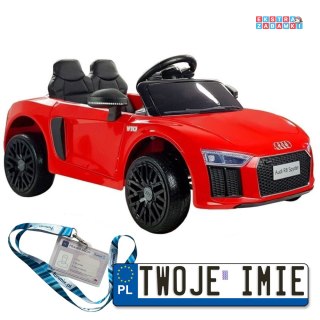 Czerwone Audi R8 Spyder na akumulator - 2x45W, EVA