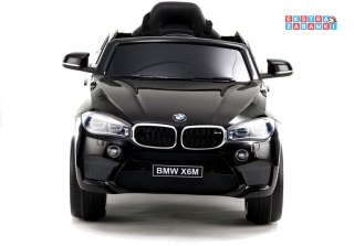 Czarne BMW X6 na akumulator - 2x45W, 12V/7Ah, Ekoskóra, EVA, LED - [3288]