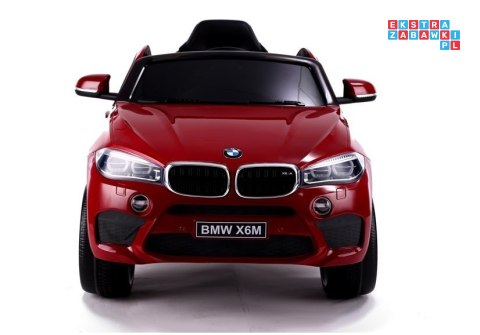 [3286] BMW X6 lakierowany na akumulator 2x45W 12V/7Ah Ekoskóra EVA LED - czerwony