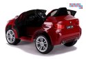 [3286] BMW X6 lakierowany na akumulator 2x45W 12V/7Ah Ekoskóra EVA LED - czerwony