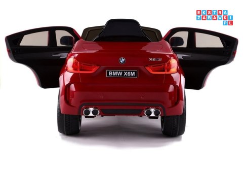 [3286] BMW X6 lakierowany na akumulator 2x45W 12V/7Ah Ekoskóra EVA LED - czerwony