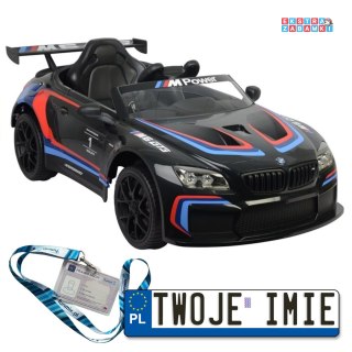 Czarne BMW M6 GT3 na akumulator - Ekoskóra, 2x45W