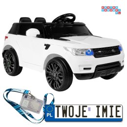 [5730] Auto dla najmłodszych HL1638 na akumulator 2x45W 12V/4.5Ah pilot LED MP3 radio - biały