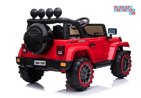 [BRD-7588] Terenowy Full Time 4WD 4X40W 12V/10Ah koła EVA, pilot, LED - czerwony