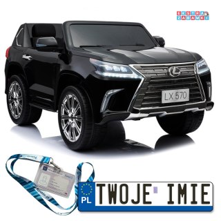 Czarne LEXUS DK-LX570 na akumulator - Lakierowany, Ekoskóra, 4x45W, EVA, LED
