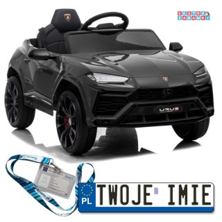 Czarne Lamborghini Urus na akumulator - 2x45W, 12V/4.5Ah, EVA, LED - [5179]