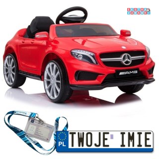 Czerwone Auto na Akumulator Mercedes GLA45 na akumulator - Ekoskóra, Lakier, EVA, LED