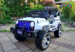 [6587] Auto terenowe Jeep na akumulator 4x45W 12V/10Ah Bluetooth Ekoskóra EVA LED - biały