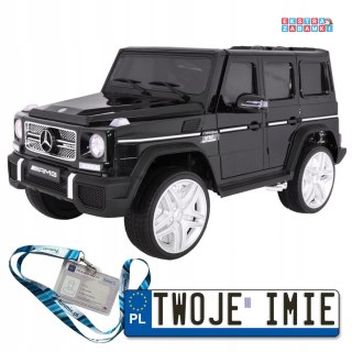 Czarny Mercedes AMG G65 na akumulator - 2x45W, 12V/10Ah, Bagażnik, Światła, Dźwięki - [G65.EXL]