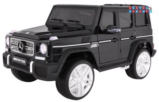 Czarny Mercedes AMG G65 na akumulator - 2x45W, 12V/10Ah, Bagażnik, Światła, Dźwięki - [G65.EXL]