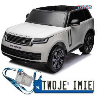 Białe Auto Na Akumulator Range Rover na akumulator - Pilot, Bluetooth, ekoskóra, EVA, LED