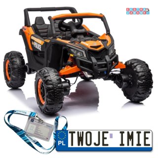 Buggy na akumulator 24V 4x4 - czarny, ekoskóra, Bluetooth, EVA, LED