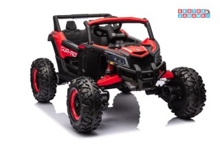 Czerwone Auto Pojazd Buggy na akumulator 4x4 - czerwony, ekoskóra, Bluetooth, EVA, LED