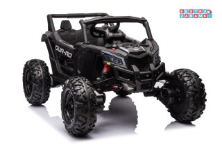 Czarne Auto buggy na akumulator 4x4 - czarny, ekoskóra, Bluetooth, EVA, LED
