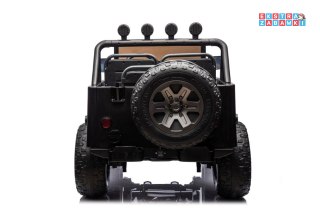 Czarne Auto Pojazd Na Akumulator Dla Dzieci 4x4 - ekoskóra, EVA, LED, MP3