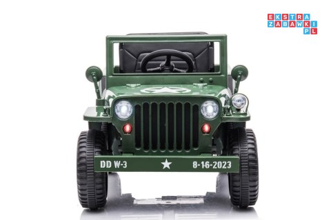 [14972] Wojskowe auto terenowe JH-103 na akumulator 4x45W 12V/7Ah Ekoskóra EVA LED - zielony