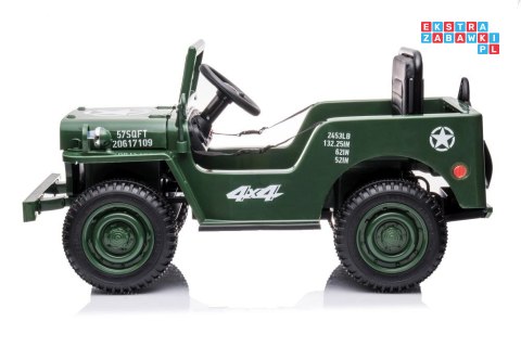 [14972] Wojskowe auto terenowe JH-103 na akumulator 4x45W 12V/7Ah Ekoskóra EVA LED - zielony
