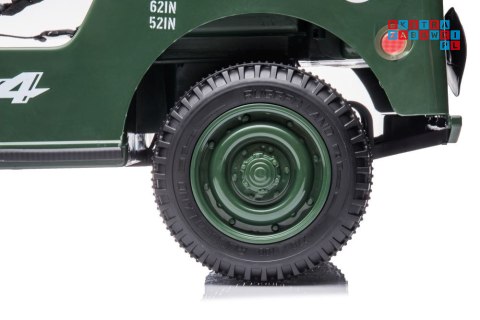 [14972] Wojskowe auto terenowe JH-103 na akumulator 4x45W 12V/7Ah Ekoskóra EVA LED - zielony