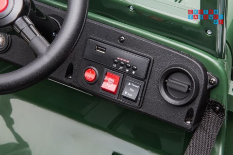[14972] Wojskowe auto terenowe JH-103 na akumulator 4x45W 12V/7Ah Ekoskóra EVA LED - zielony