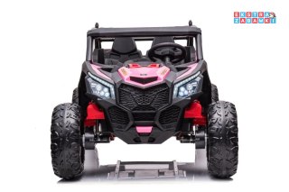 Różowe XB-2118 buggy na akumulator 4x4 - różowy, 4x45W, ekoskóra, EVA, LED [9819]