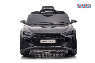Czarne Audi RS6 na akumulator - 2x45W, 12V/7Ah, ekoskóra, EVA, LED - [11966]