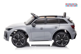 Srebrne Audi RS6 na akumulator - 2x45W, 12V/7Ah, ekoskóra, EVA, LED - [11964]
