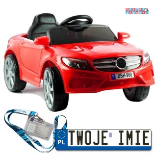 Czerwone Auto Pojazd na Akumulator BBH-958 na akumulator - Ekoskóra, 2x45W, EVA, LED