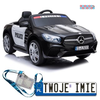 Czarne Auto Pojazd na Akumulator Mercedes SL500 na akumulator - Ekoskóra, 2x45W, EVA, LED