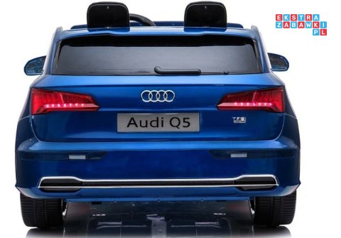 [3738] Auto Audi Q5 lakierowane na akumulator 4x45W Ekoskóra EVA LED - niebieski
