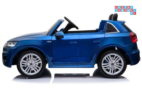 [3738] Auto Audi Q5 lakierowane na akumulator 4x45W Ekoskóra EVA LED - niebieski