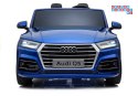 [3738] Auto Audi Q5 lakierowane na akumulator 4x45W Ekoskóra EVA LED - niebieski
