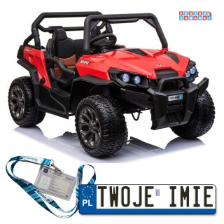 WXE-8988 auto na akumulator - czerwony, 4x45W, ekoskóra, EVA, LED [3267]