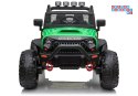 [6515] Pojazd terenowy Jeep na akumulator 2x200W Ekoskóra Bluetooth EVA LED - zielony