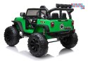[6515] Pojazd terenowy Jeep na akumulator 2x200W Ekoskóra Bluetooth EVA LED - zielony